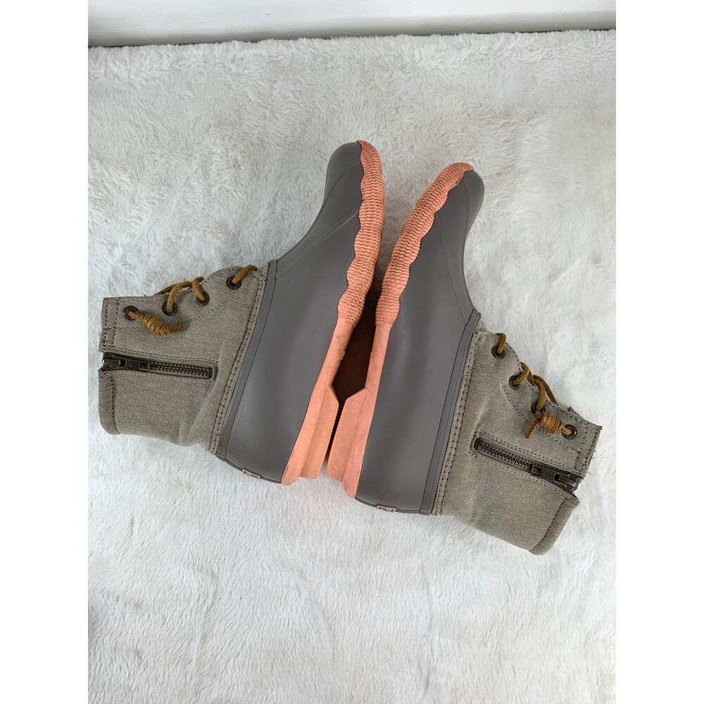 Sperry Women’s Saltwater Taupe Rubber Rain Boots Size 7 STS81646 - Picture 4 of 8